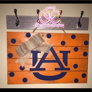 Homemade auburn door hanger
